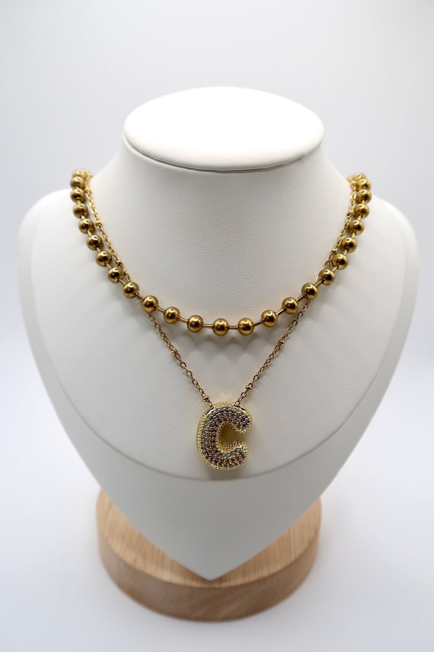 Luna Beaded Gold Necklace