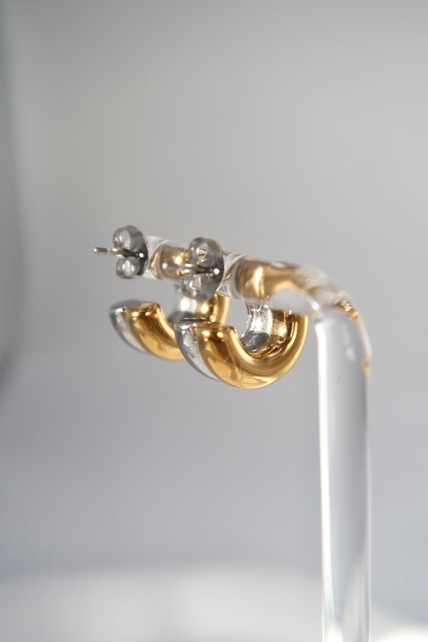 Dual Tone Hoop Earrings