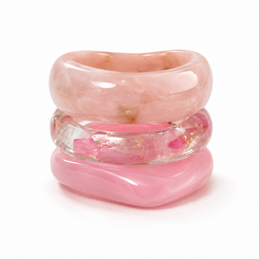 chunky resin bracelet set