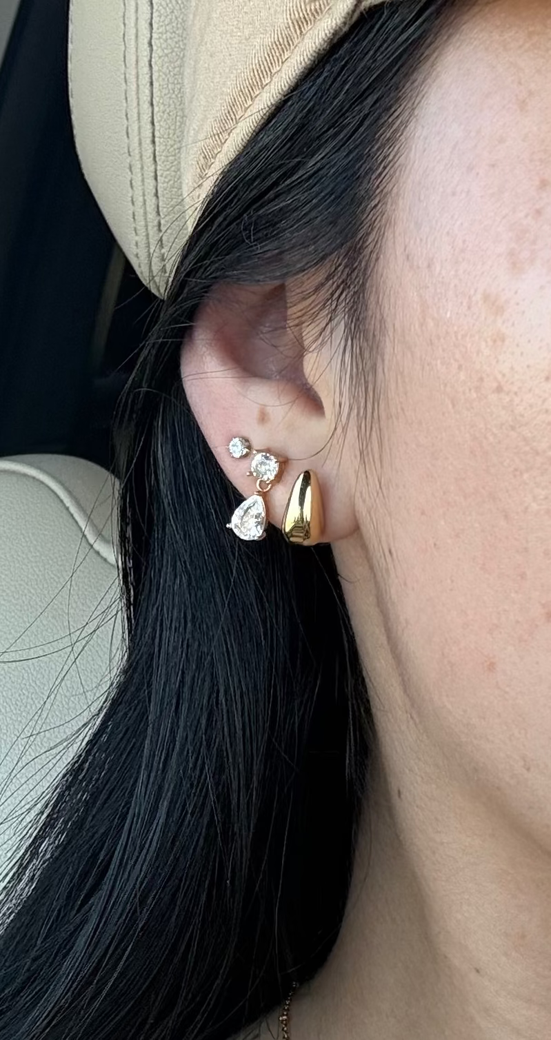 Pear Drop Cz Earrings