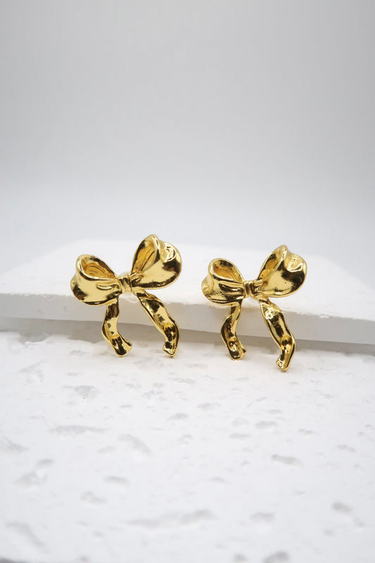 Bella Bow Studs Gold