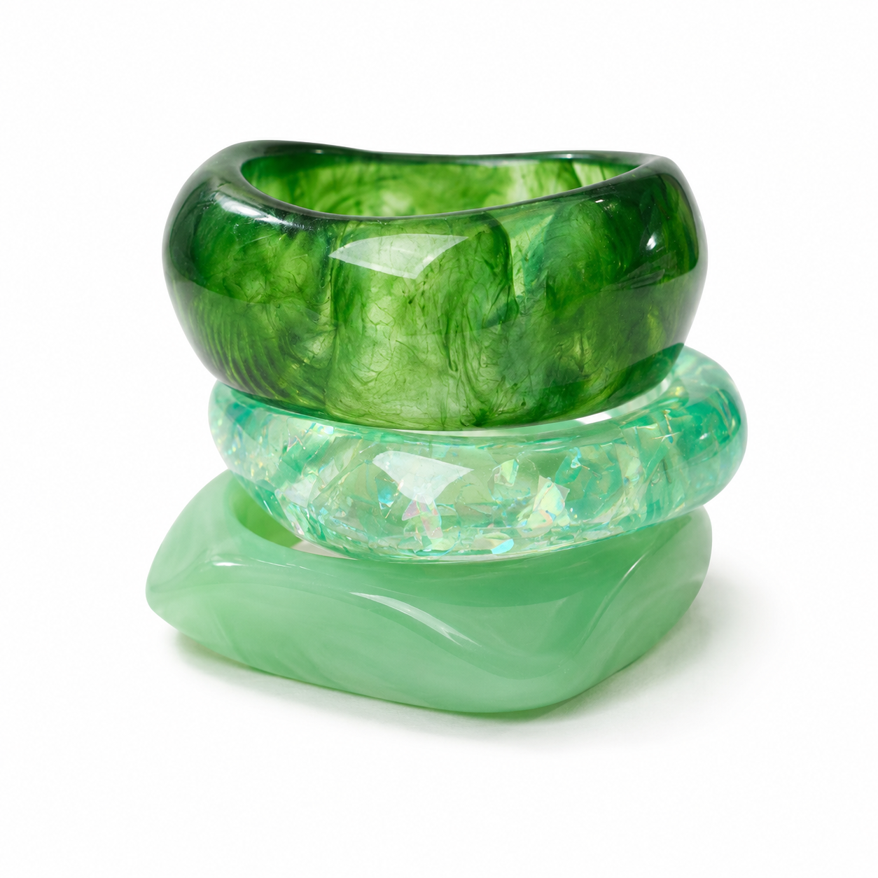chunky resin bracelet set