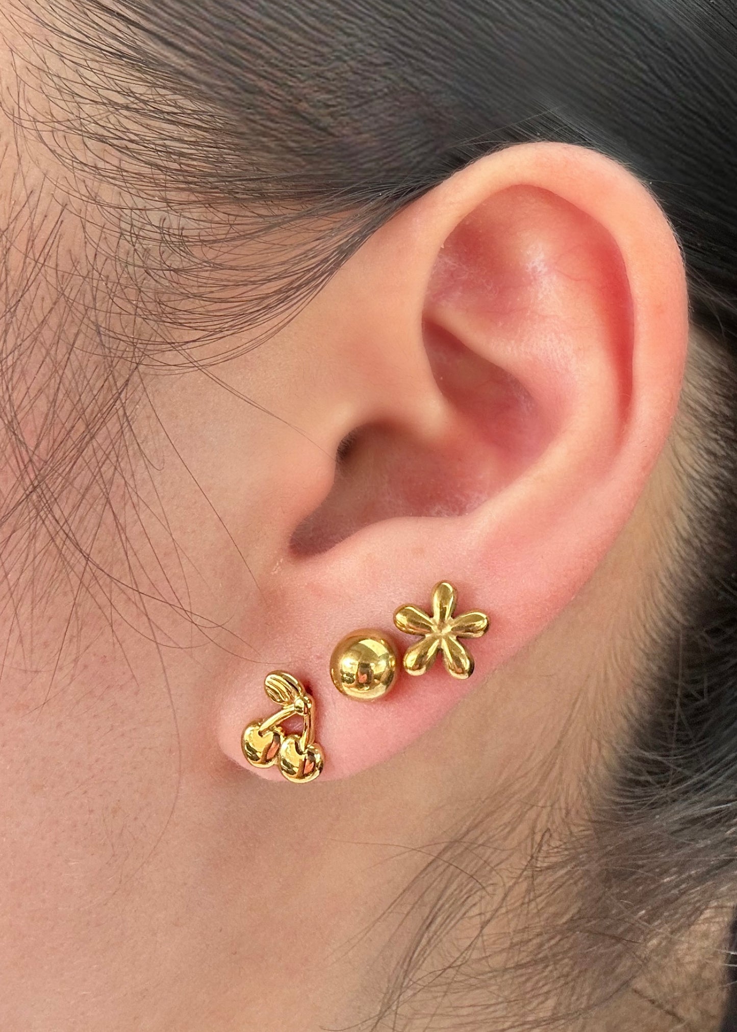 Mini Cherry Stud Earrings