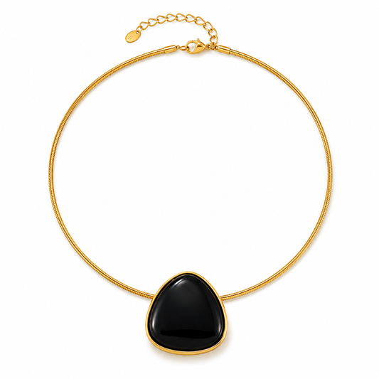 black stone necklace