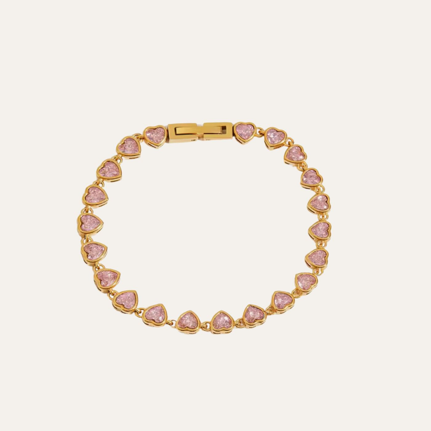 Pink Heart Tennis Bracelet