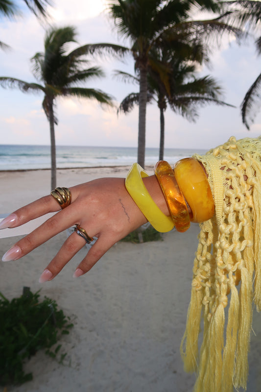 chunky resin bracelet set