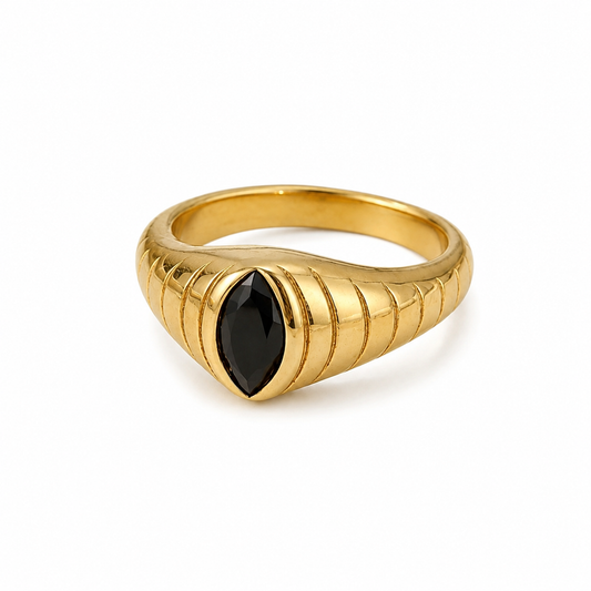 black stone ring