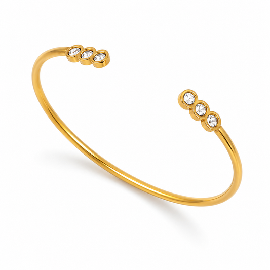 3 Stone Open Bangle