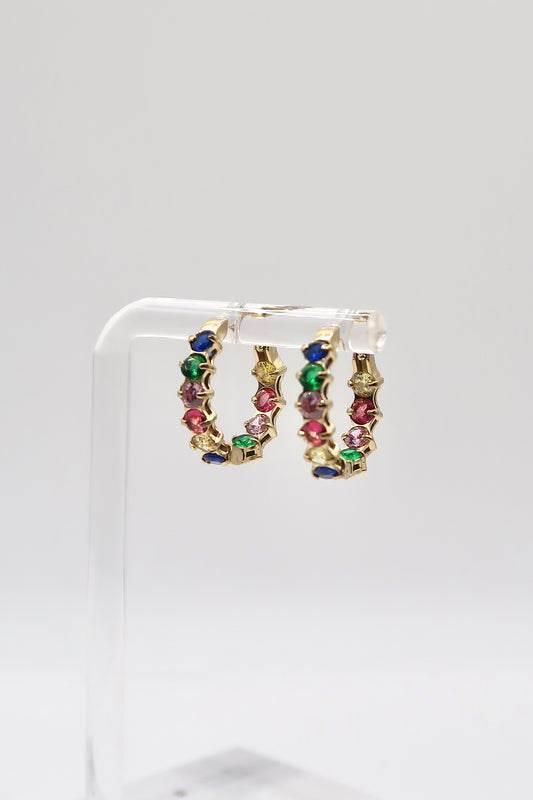 Colored Gem Hoops