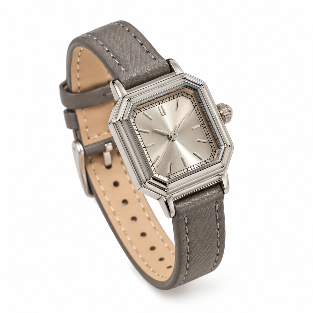 grey leather watch