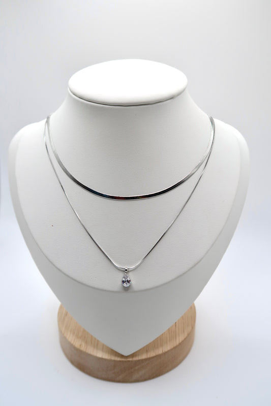Paola Layered Necklace Silver