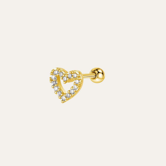 Heart Cz Gold Stud