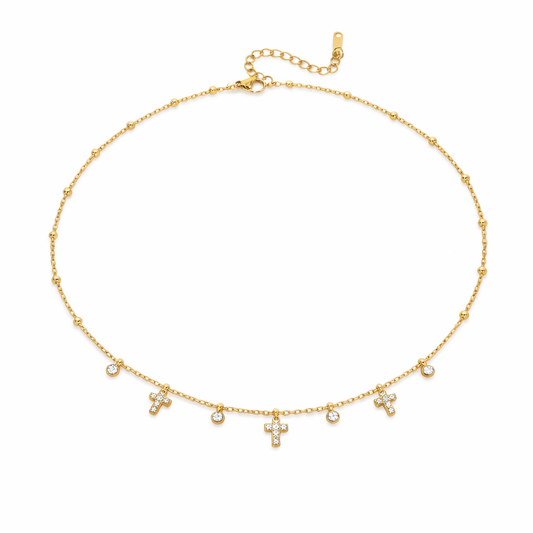 Dainty Cross Cz Necklace