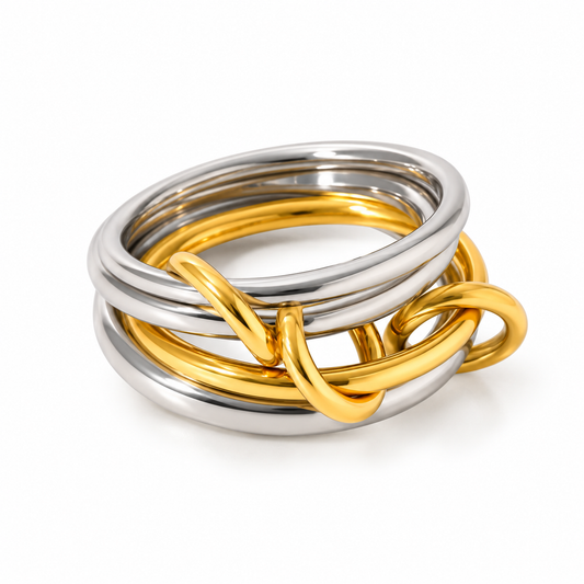 Jas duo tone layered ring