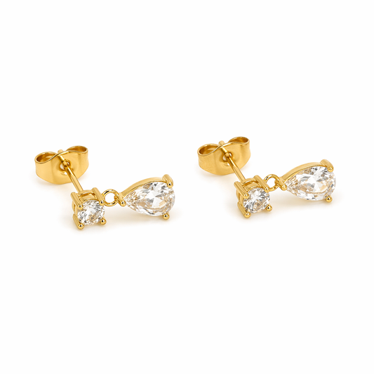 Pear Drop Cz Earrings