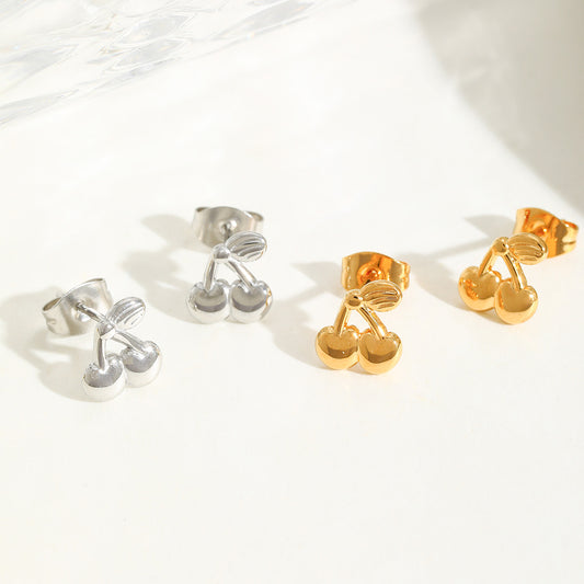 Mini Cherry Stud Earrings