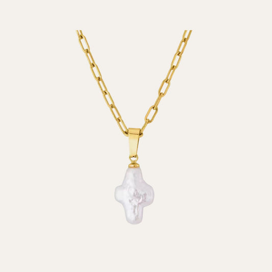 Angela Fresh Water Cross Necklace